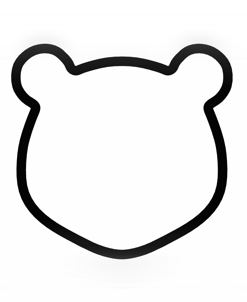 Bear Face Cookie Cutter STL File - 4 inches 3d model