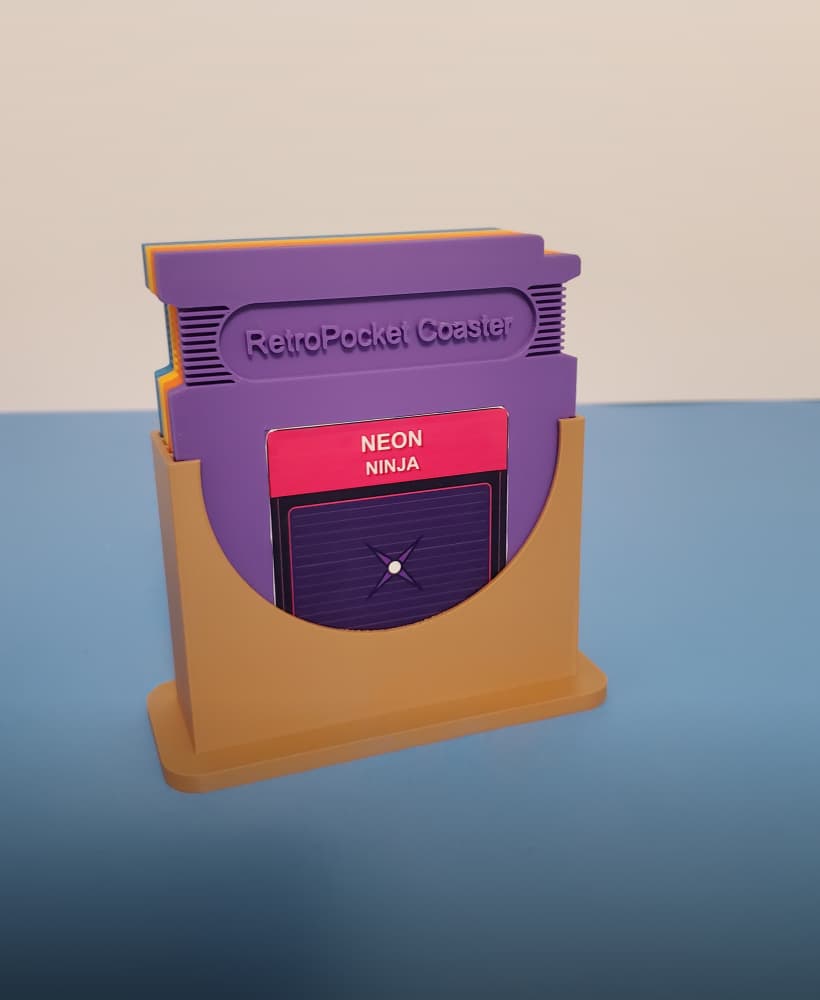 RetroPocket Coaster | 3D Printed Retro Game Cartridge Drink Coaster | Handheld Cartridge Shape 3d model