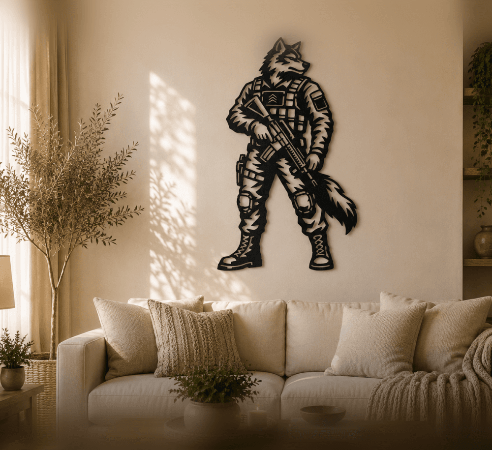 Wolf Soldier Wall Art.stl 3d model