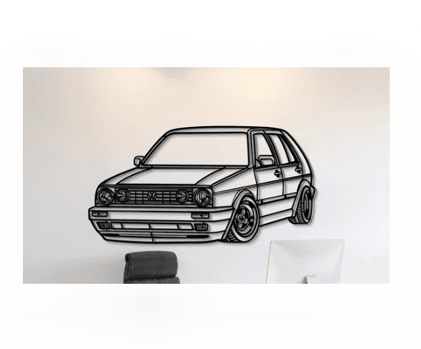 Volkswagen - Golf MK2 1990 Wall Art 3d model