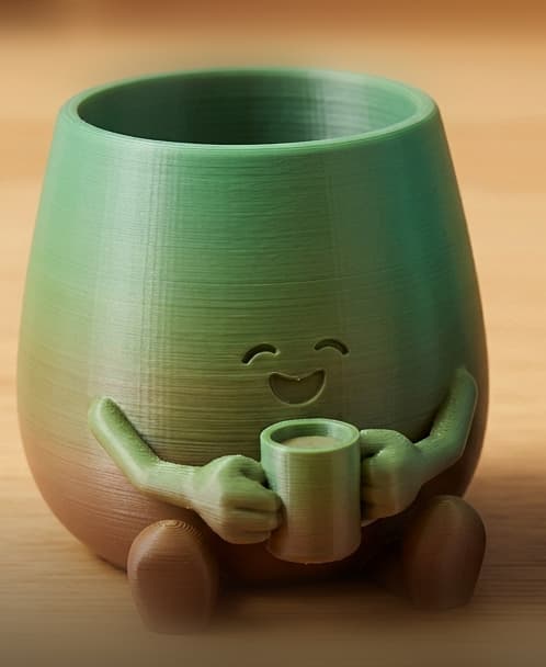 HAPPY FACE COFFEE CUP PLANTER POT 3d model