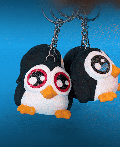 Kawa-Eyes! Penguin (Keychain & Fidget) 3d model