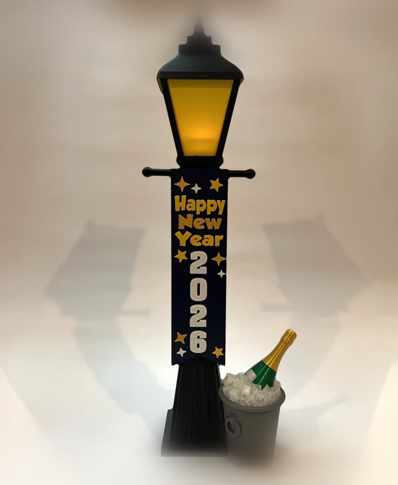 Build-a-Light New Year’s Add-On Bundle – Happy New Year Banner and Champagne Bucket (2026–2030) 3d model