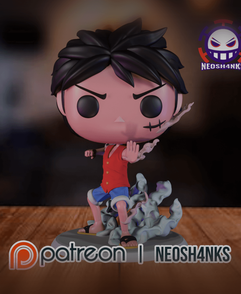 Luffy Gear Second Funko style 3d model