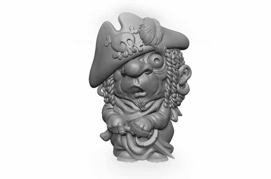 Stylized Pirate Captain Chibi 3d model