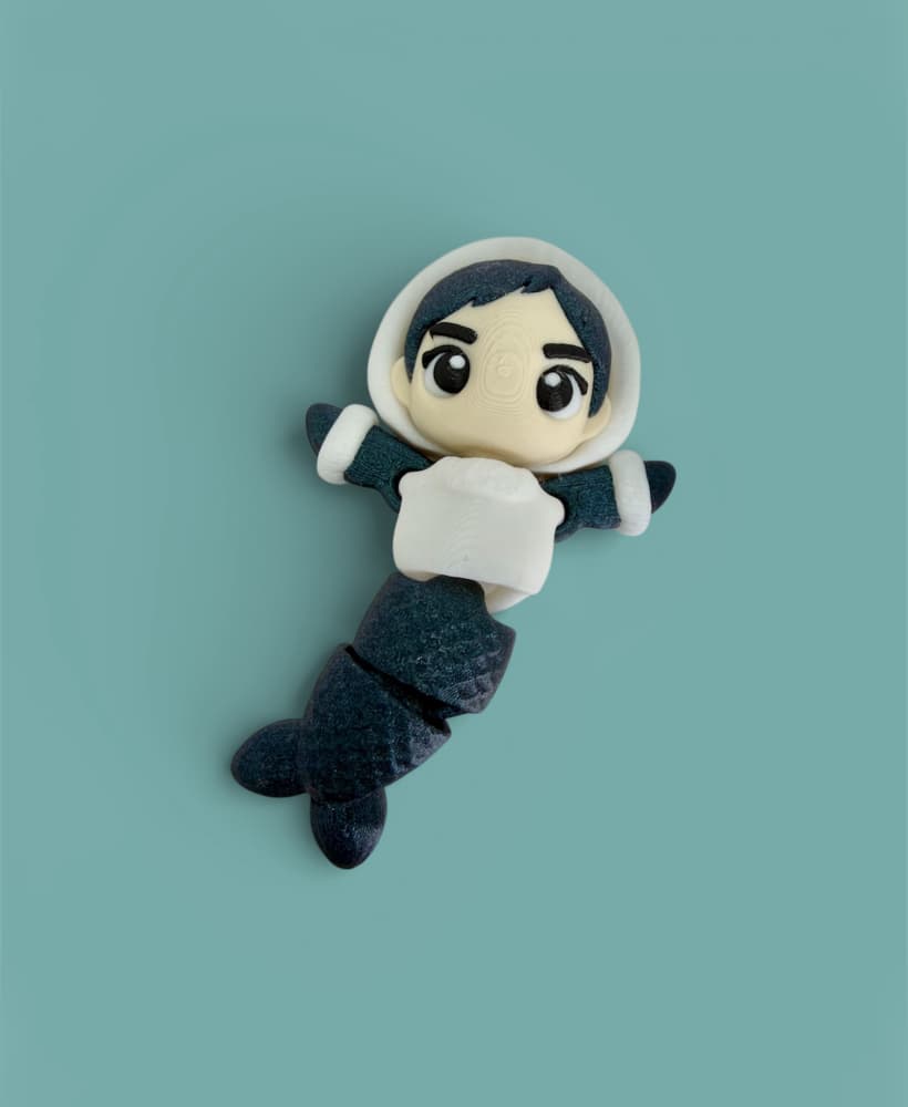 Kawaii (Cute) Winter Merman 3d model