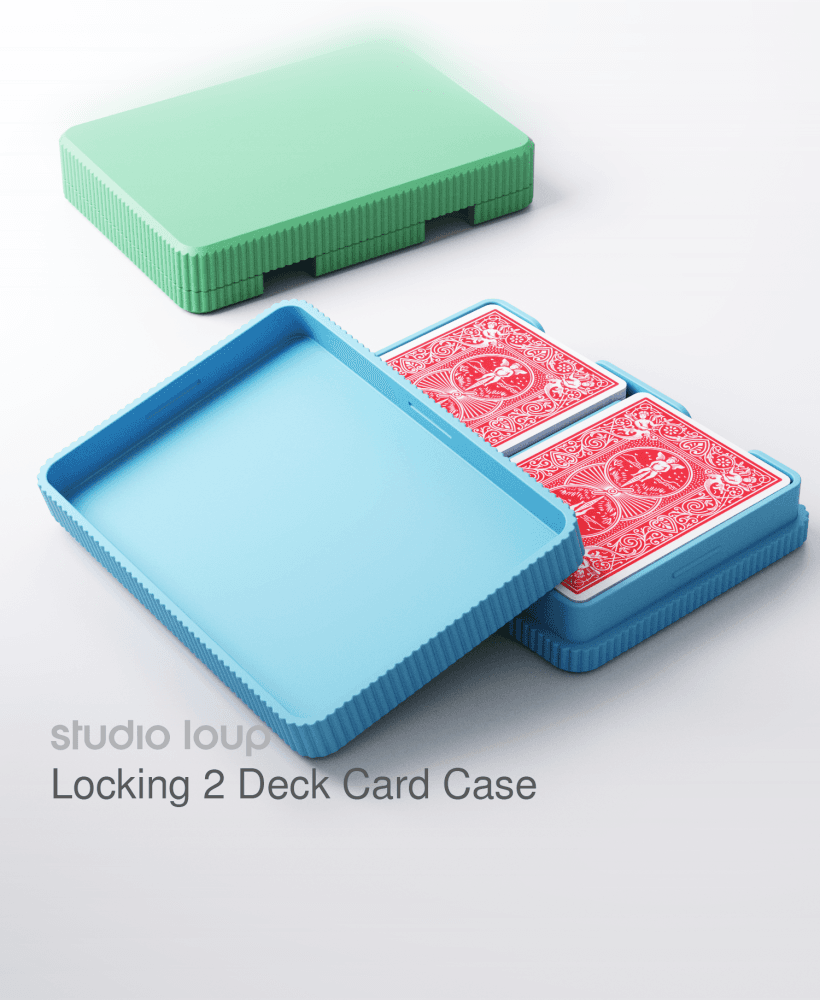Locking 2 Deck Card Case 3d model