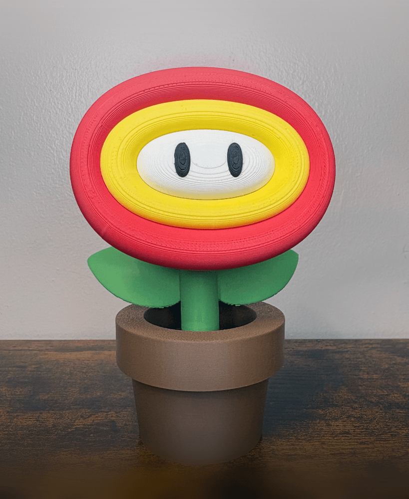 Fire Flower Potted Plant 3d model