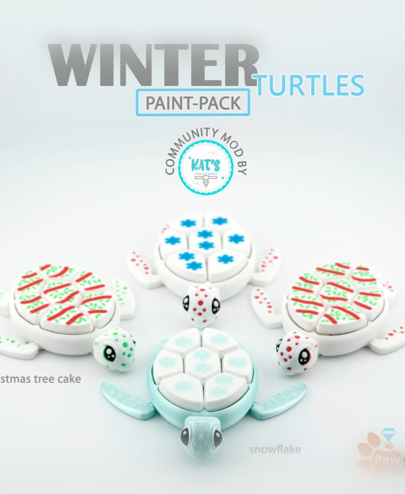 Winter Turtle Paint Pack 3d model