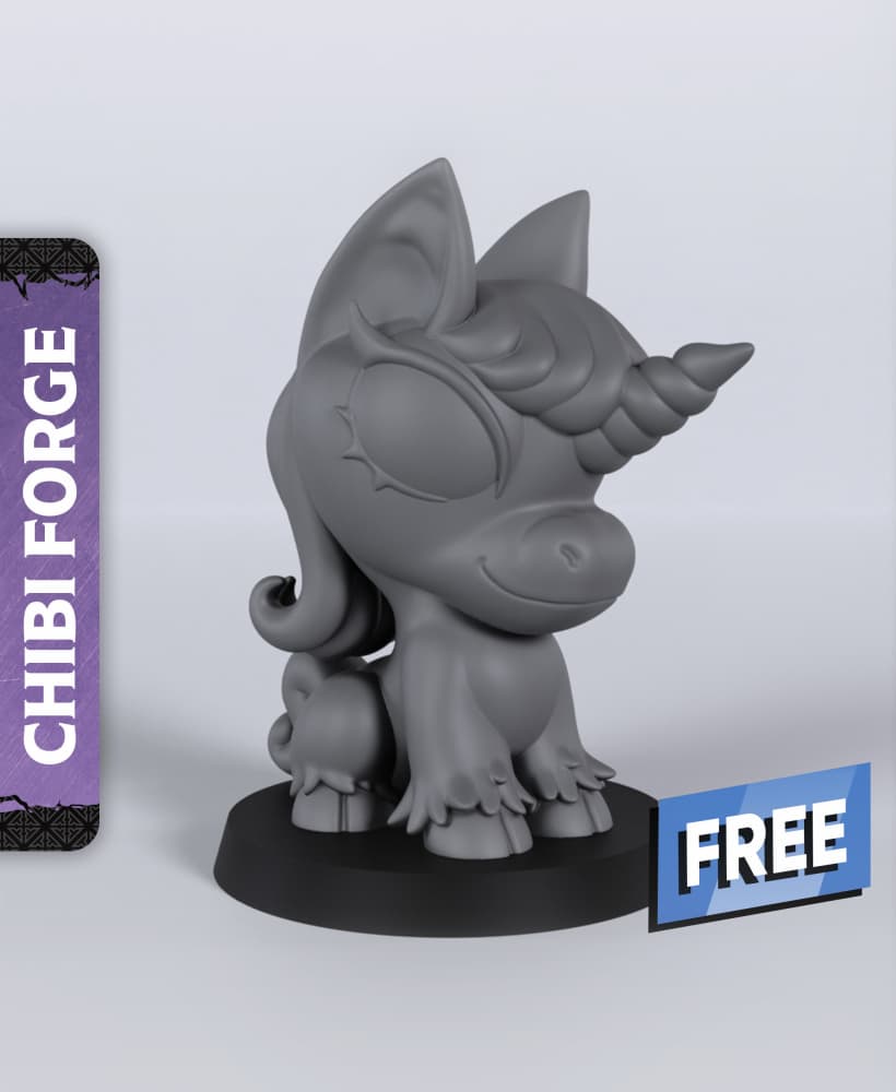 Chibi Unicorn Pony - With Free Dragon - 5e DnD Inspired for RPG and Wargamers 3d model