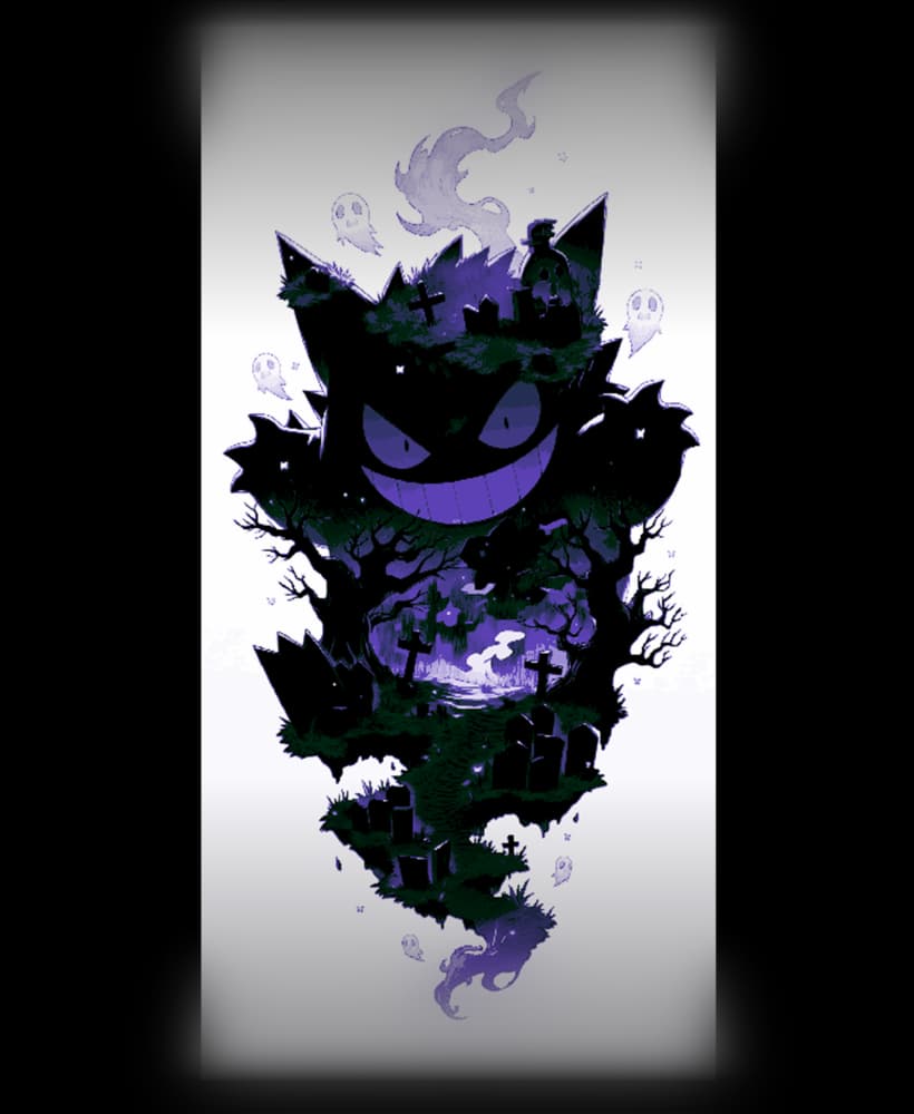 Fan Art of the Spooky Pokemon Gengar - Hueforge design 3d model