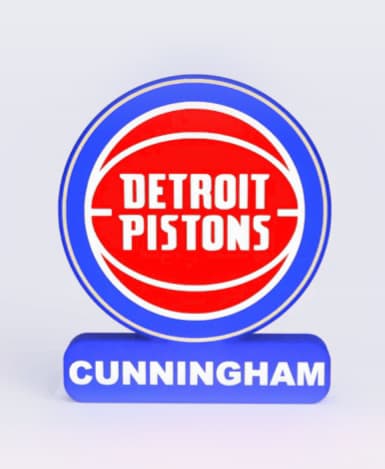 Detroit Pistons Sign - LED Strip Compatible 3d model