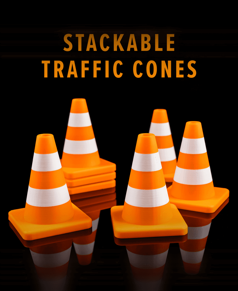 Mini Traffic Cone - Stackable - Multicolor .3mf 3d model