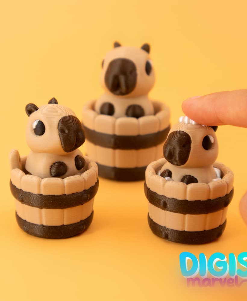 Capybara Bathtime Clicker + Keychain 3d model