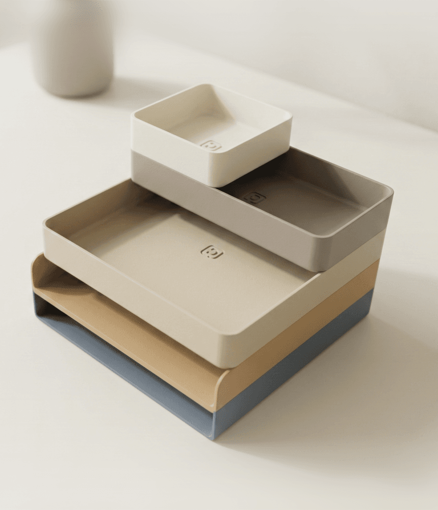 Stackable Japandi Office Storage 3d model