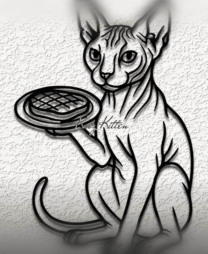 sphynx kitty cat wall art home decor 3d model