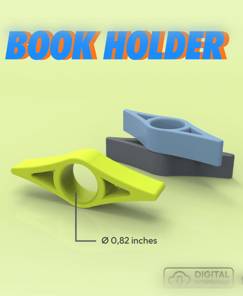 Book Page Holder, BookMark 3D STL File, Comfortable Reading, Gift STL Model, Digital Holder File 3d model