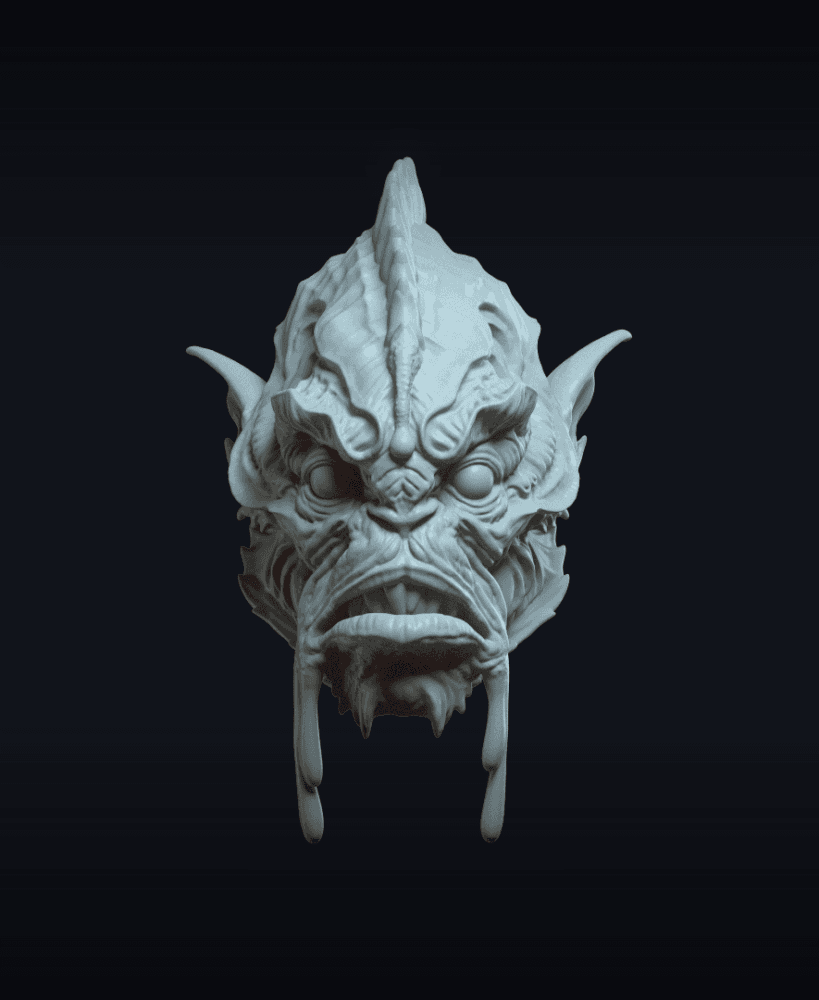 Abyssalor v3 Action Figure Head 3d model