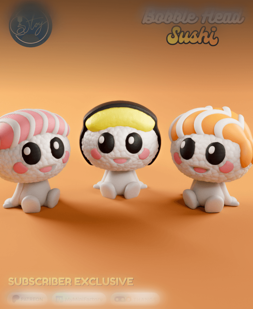 WOBBLY HEAD SUSHI SET 3d model