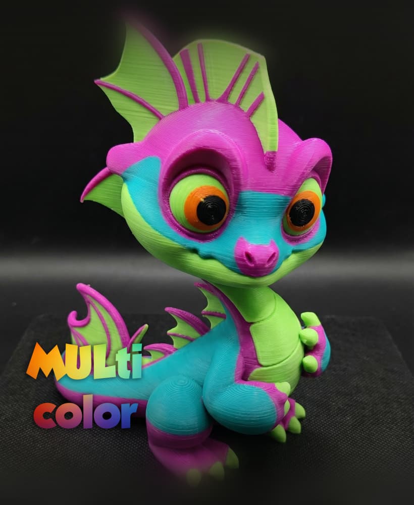 Cute Baby Dragon Multi-Color 3MF | Fantasy | Bambu Ready 3d model