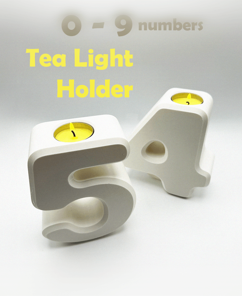Tea Light Holder Numbers 3d model