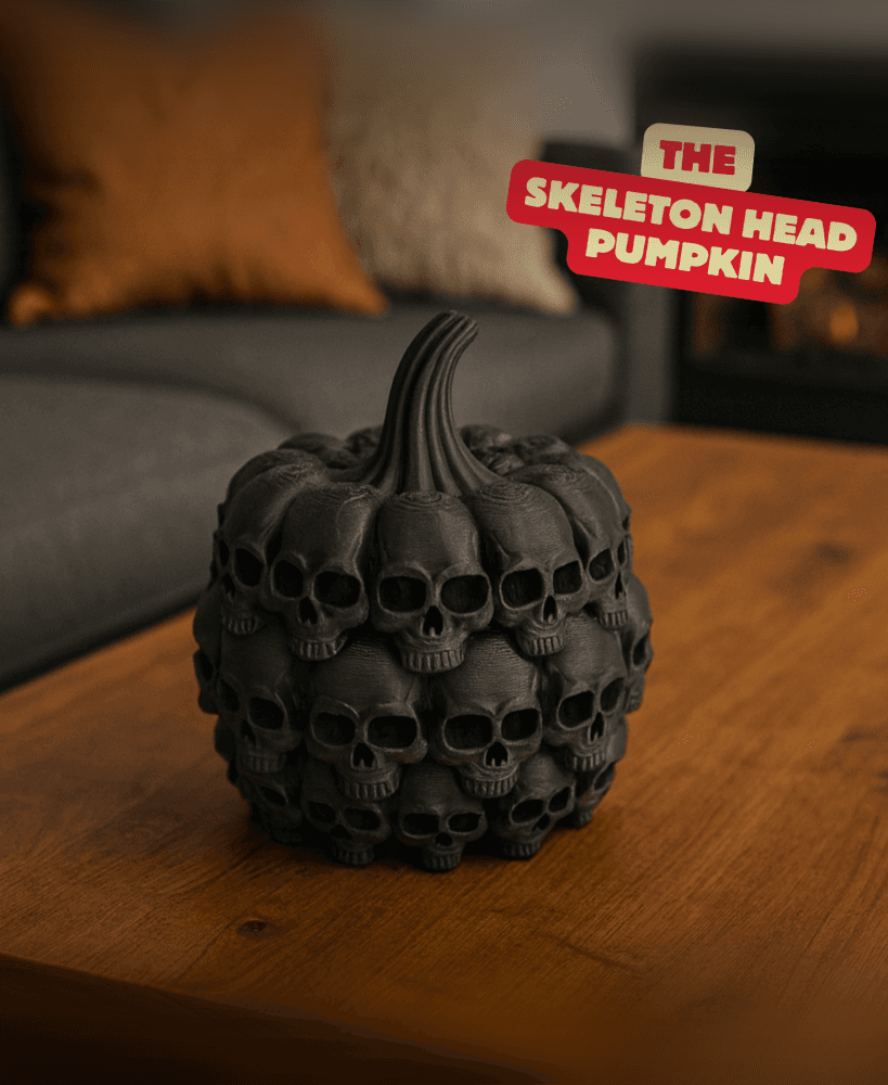 SKELETON HEAD PUMPKIN / HALLOWEEN DECOR / ABSTRACT DECOR / MODERN PUMPKIN SCULPTURE 3d model