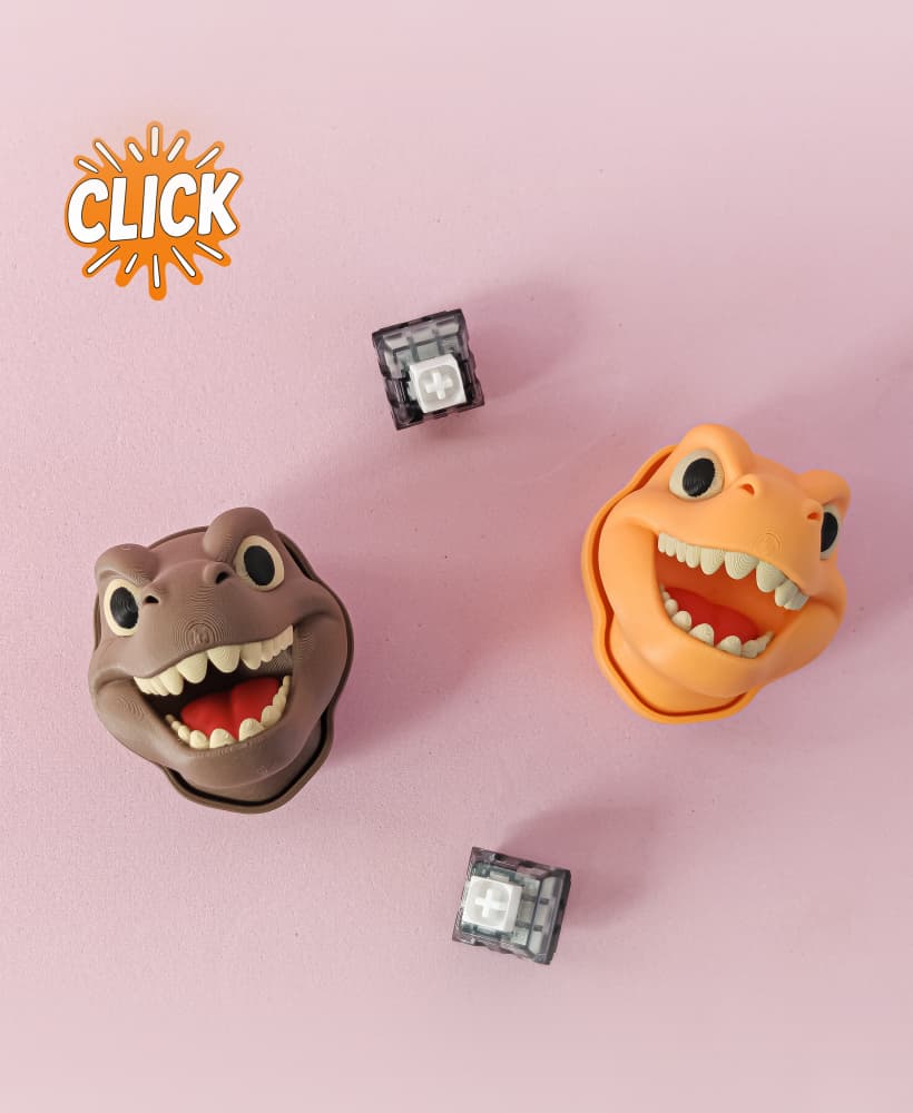 T-Rex Fidget Clicker Keychain, Dinosaur clicker toy 3d model