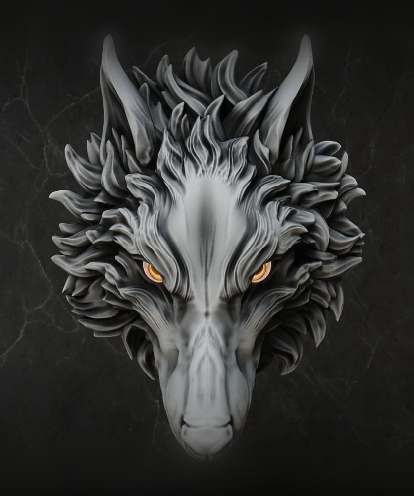 Wolf Head - Wall Decoration (Pre-Supported) 3d model