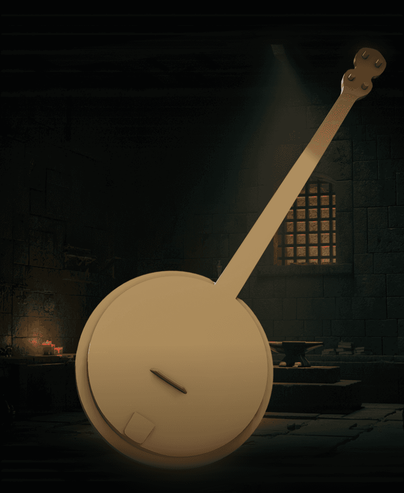 Low Poly Banjo v2 3d model
