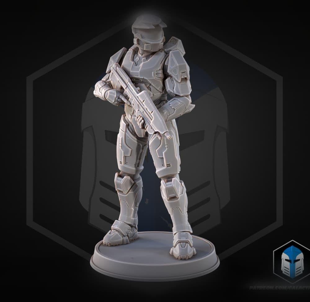 Campaign Evolved Master Chief Figurine Pose 1 - 3D Print Files 3d model