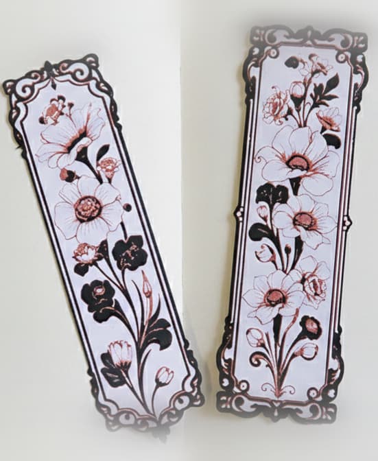 2 floral Bookmarks - Hueforge - 4 Colors 3d model