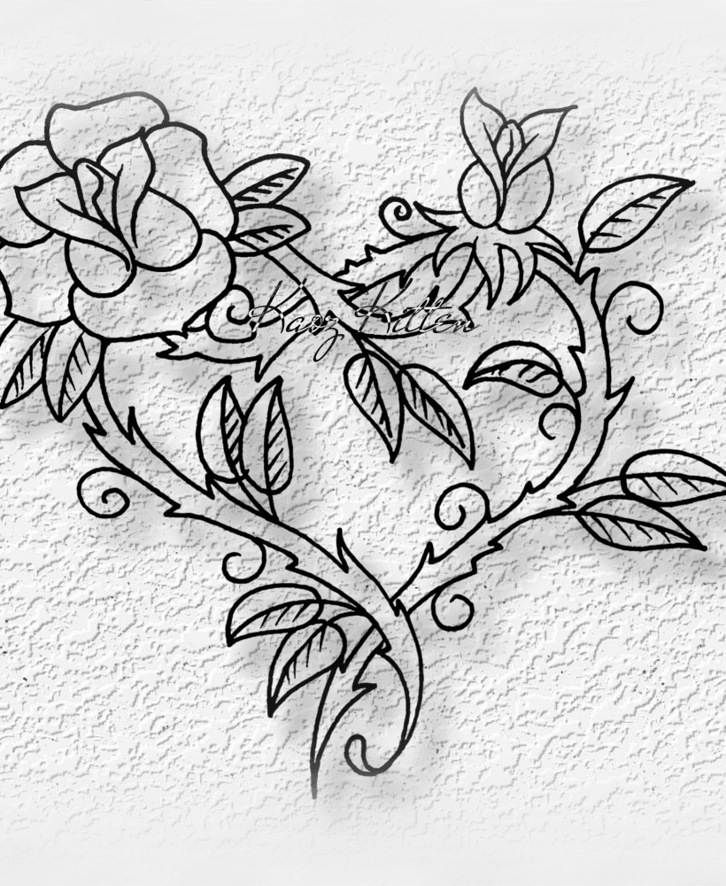 heart with rose vines wall art valentines day love home decor 3d model