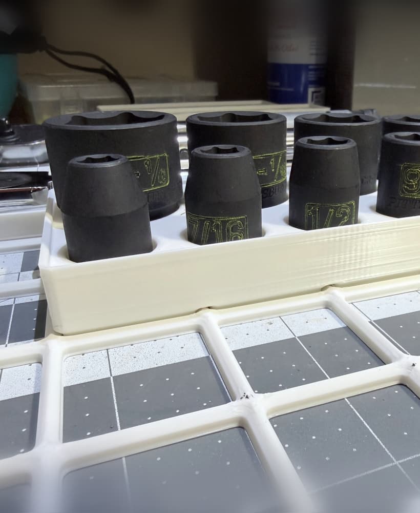 Pittsburgh (Harbor Freight) 1/2" SAE 13 piece Impact Socket set Gridfinity 3d model