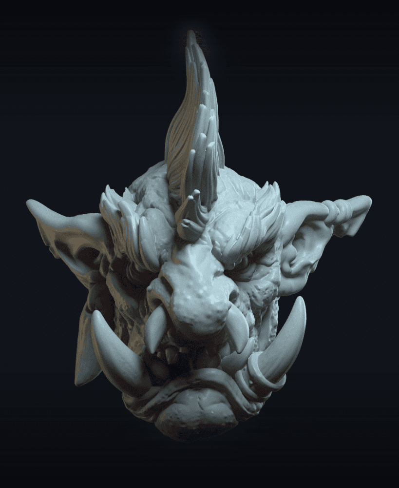 Snaggletooth v2 (actiong figure head) 3d model