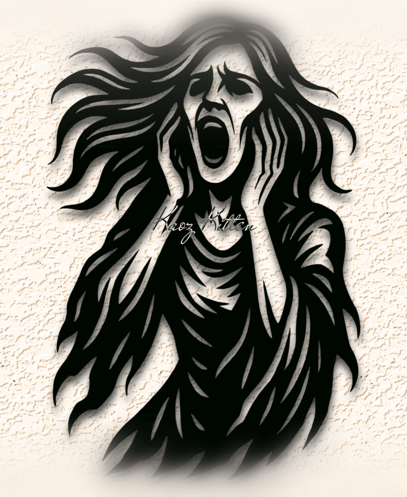 halloween banshee wall art home decor 3d model