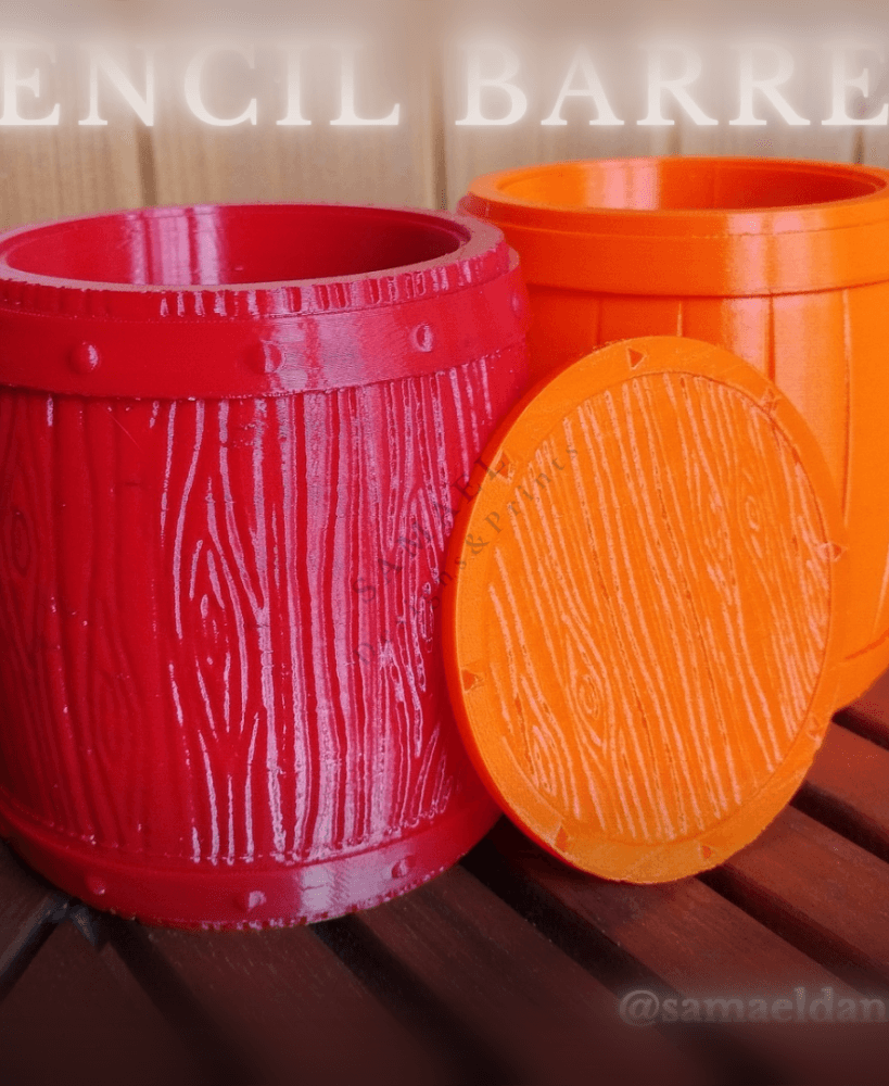 Pencil Barrel STL Pack – Simple + Detailed Versions (No Supports) 3d model