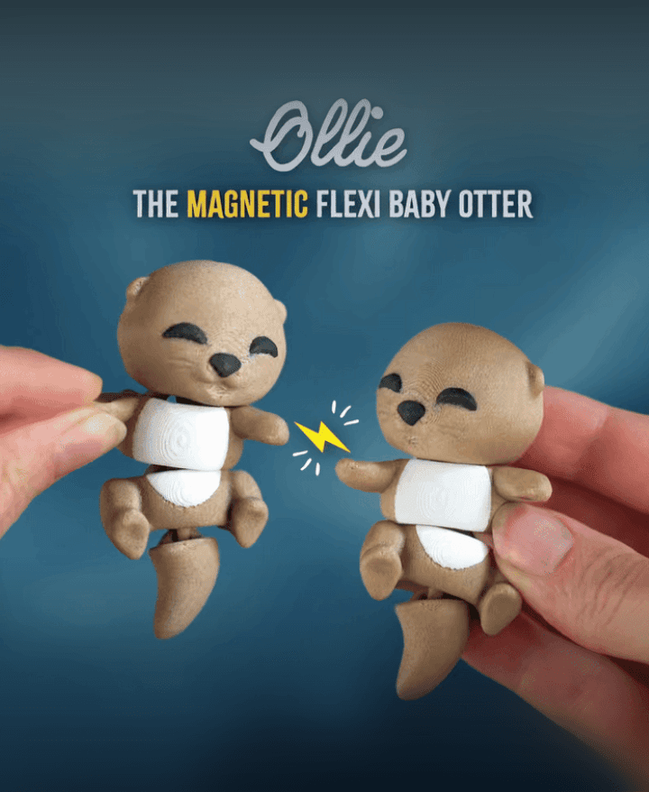 Baby Flexi Otters Magnetic Hand-Holding Companion 3d model