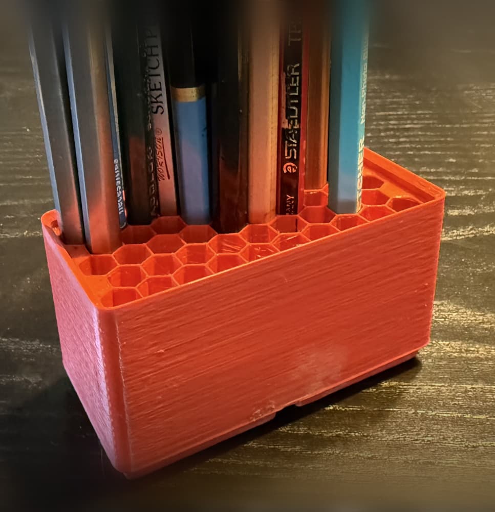 Gridfinity hexagon grid pencil holders 3d model