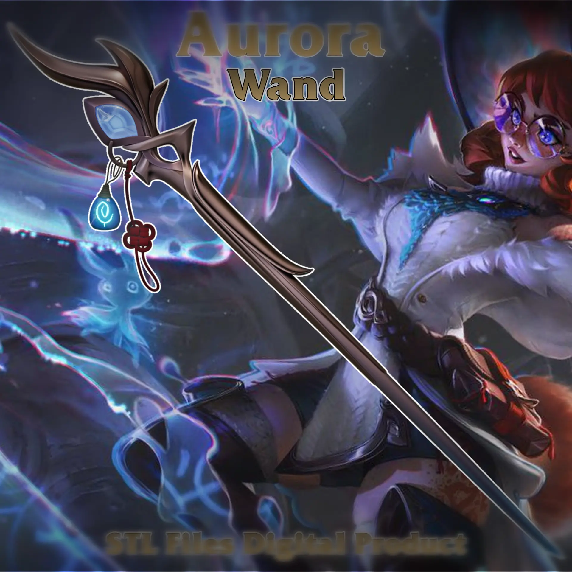 Aurora Wand League of Legends Cosplay Prop 3d model
