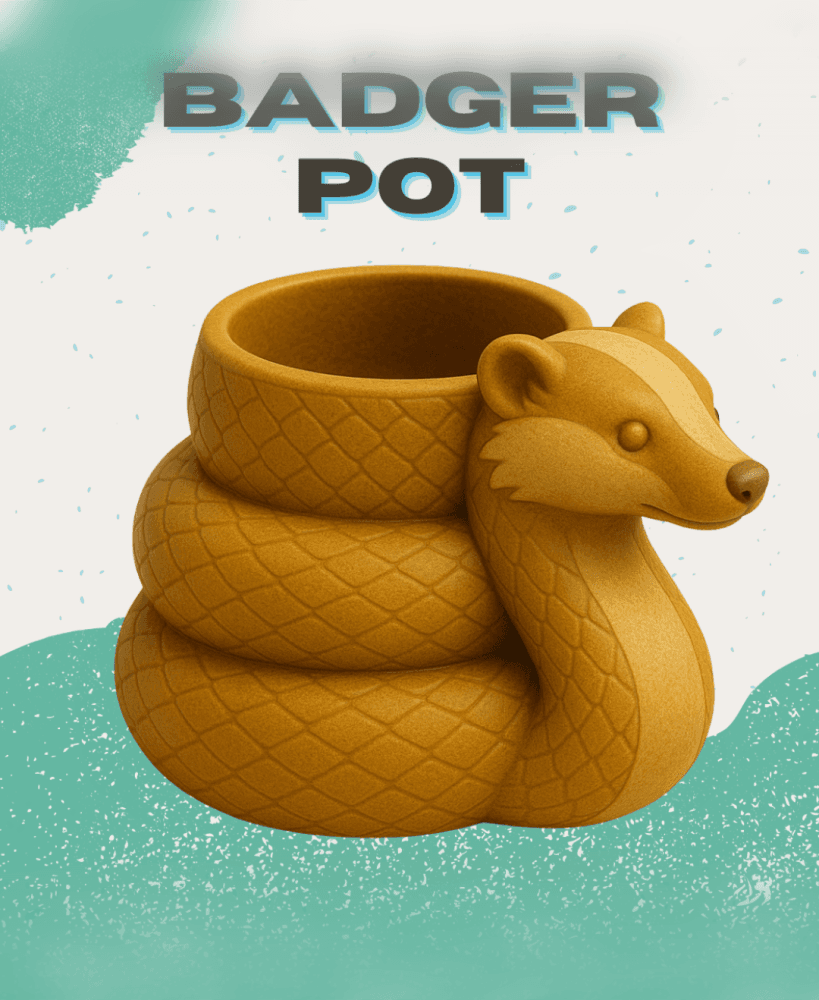 Badger Plant Pot 3d model