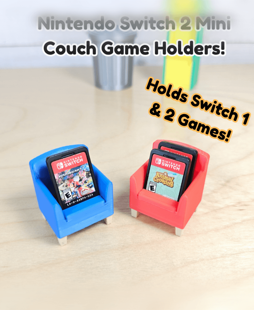 Cute Mini Nintendo Switch 2 Game Cartridge Holder Couch - All Switch Game Compatible 3d model