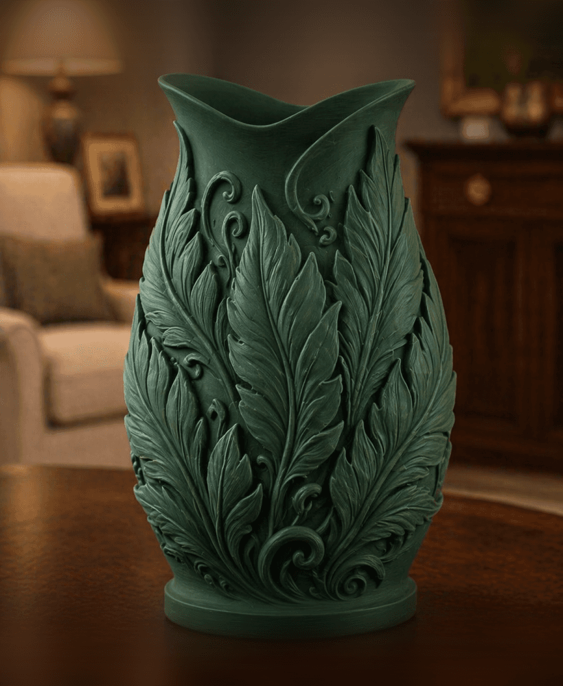 Green Leaf Forest Vase 3d model