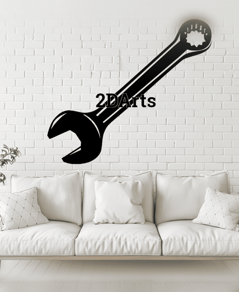 Wrench 2D Wall Art/Window Art - Digital STL & SVG File for 3D Printing or Laser Cutting 3d model