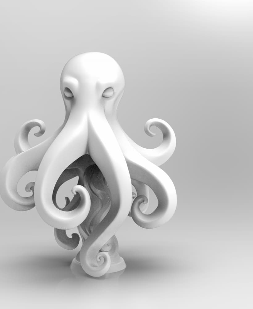 Mystical Octopus Minimalist Sculpture 3d model