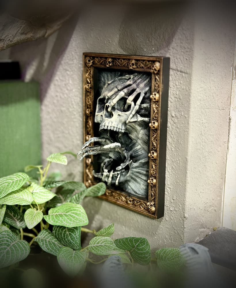 Skeletal hands picture frame 3d model