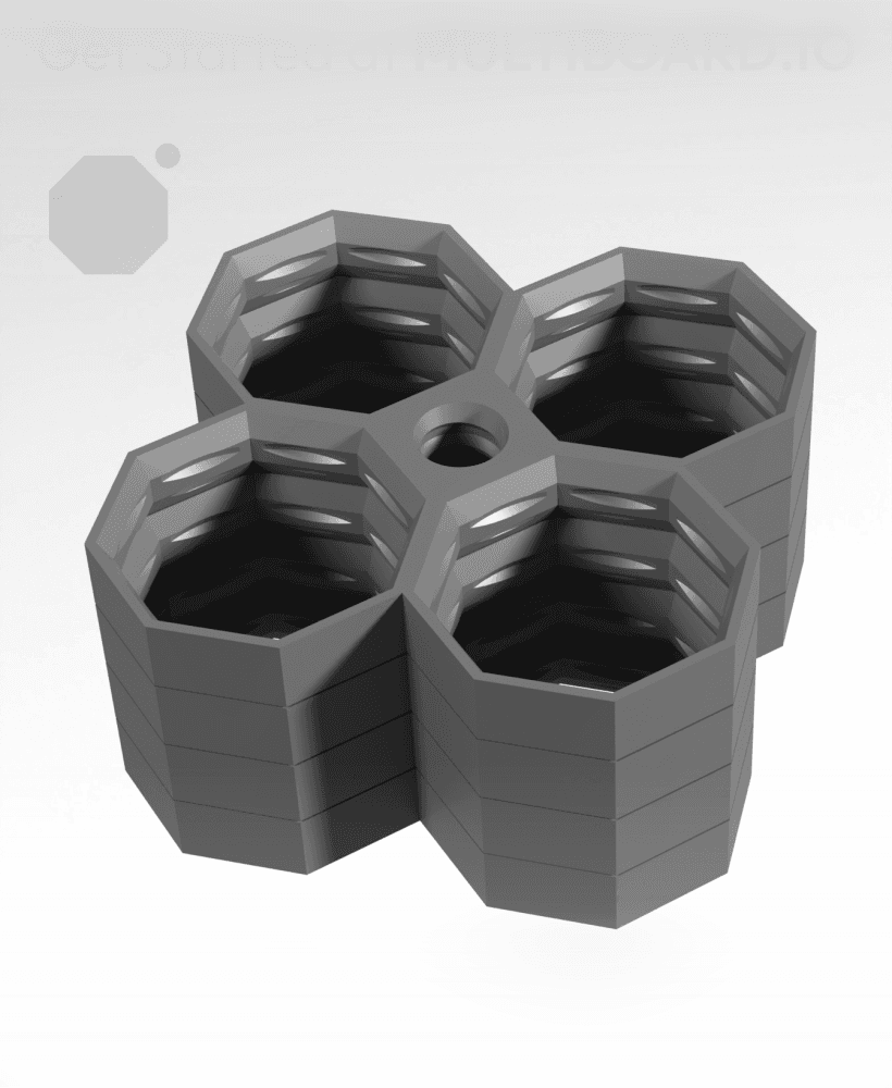 2x2 Multiboard Corner Legacy Tile x4 Stack 3d model