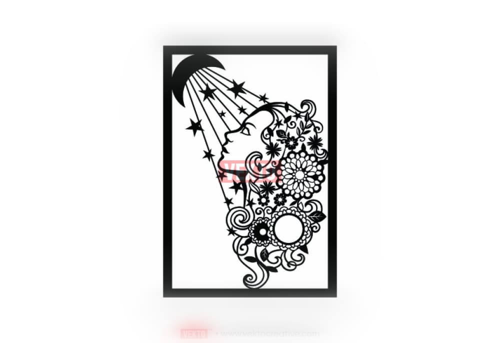 Cuadro de Mujer – Woman Silhouette STL – Elegant Line Art 3D Print 3d model