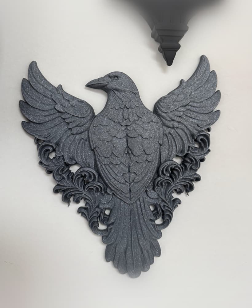 Raven Wall Plaque Ornate Victorian Gothic Decor 3d model