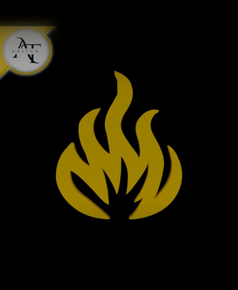 Simple Flame Symbol - 2D Art 3d model
