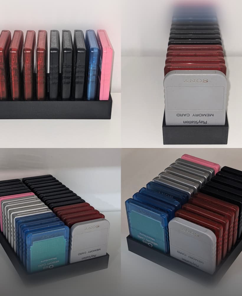 PS1 / PS2 MEMORY CARDS Grid Holder Storage 100 models 3d model